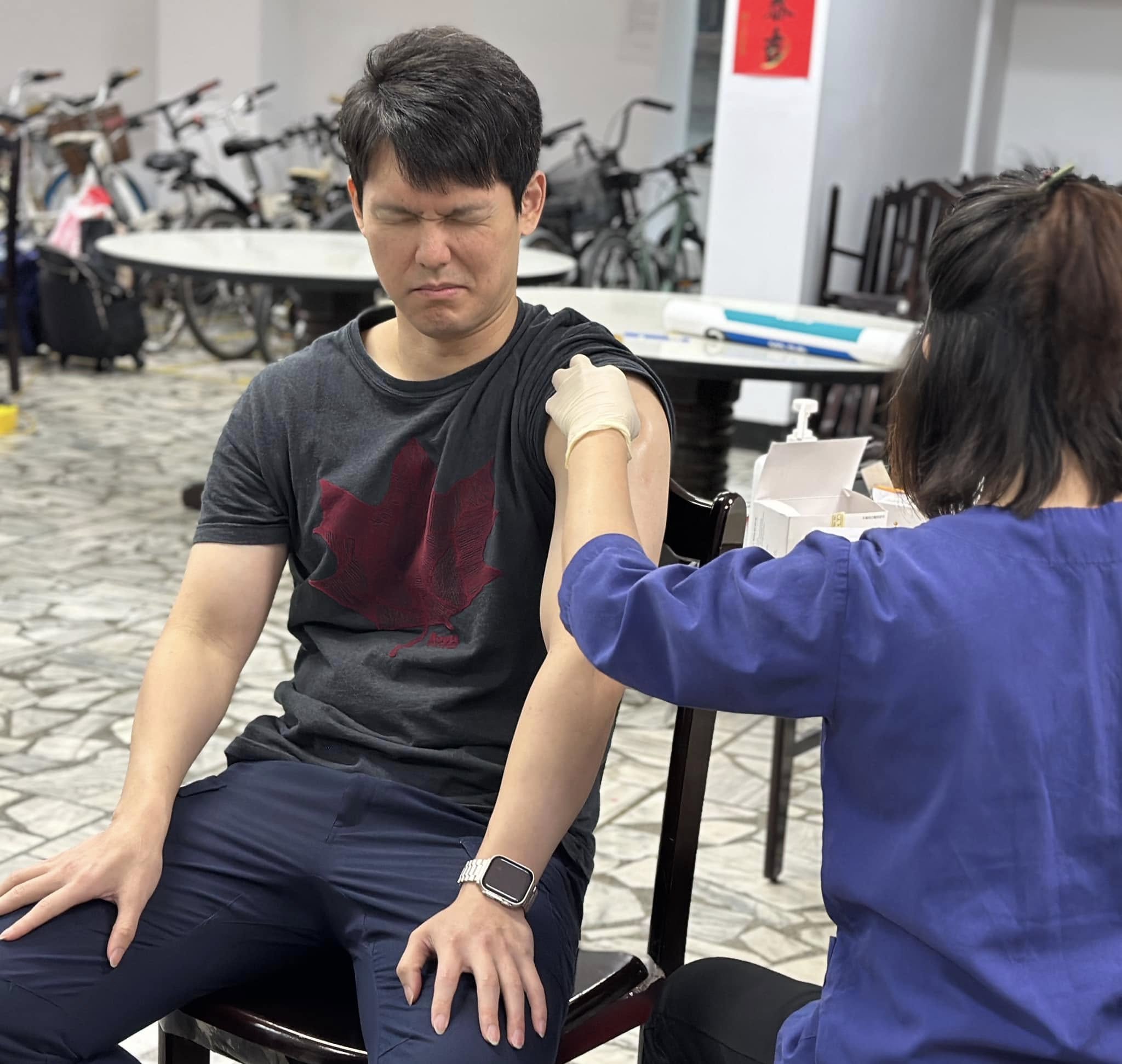 感謝 #中和衛生所 及 #雙和醫院  定期為我們新北保大做口腔黏膜檢查 及施打疫苗，讓第一線同仁執勤更安全 、家人更放心